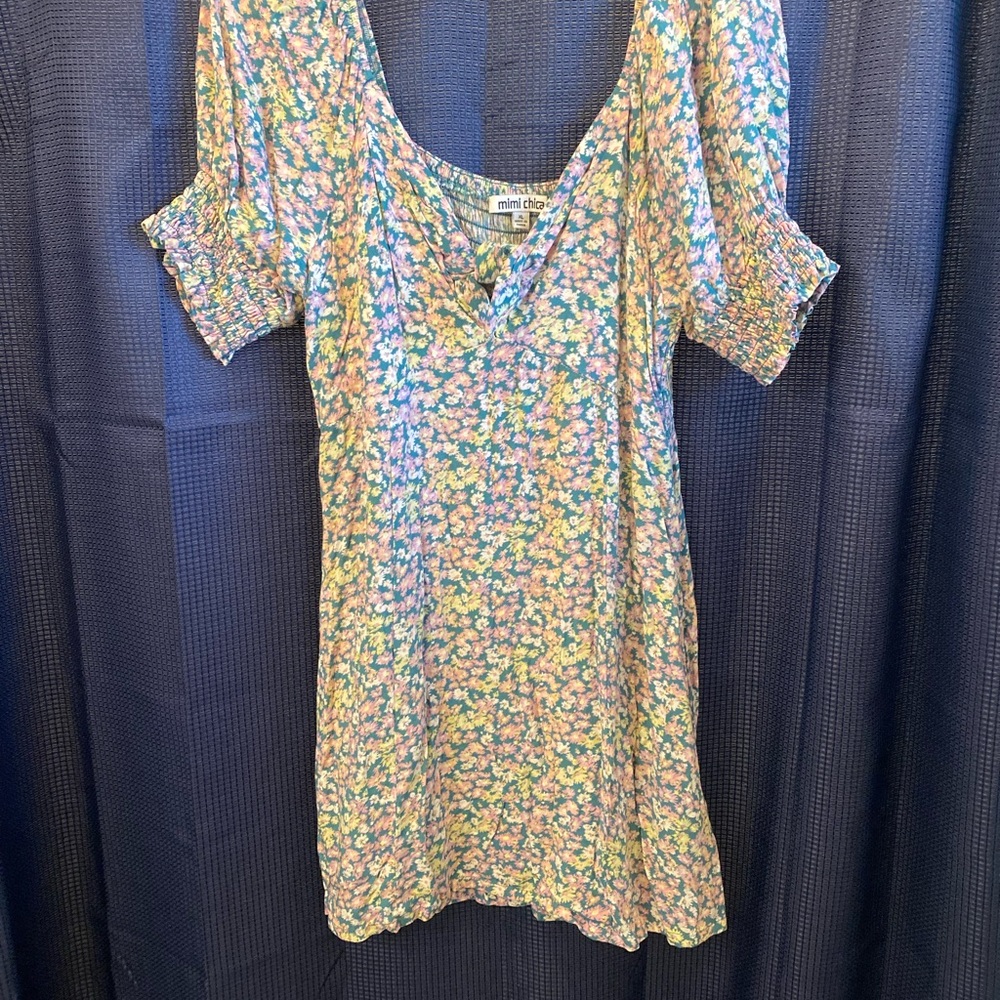 Floral Mini Dress with Puff Sleeves